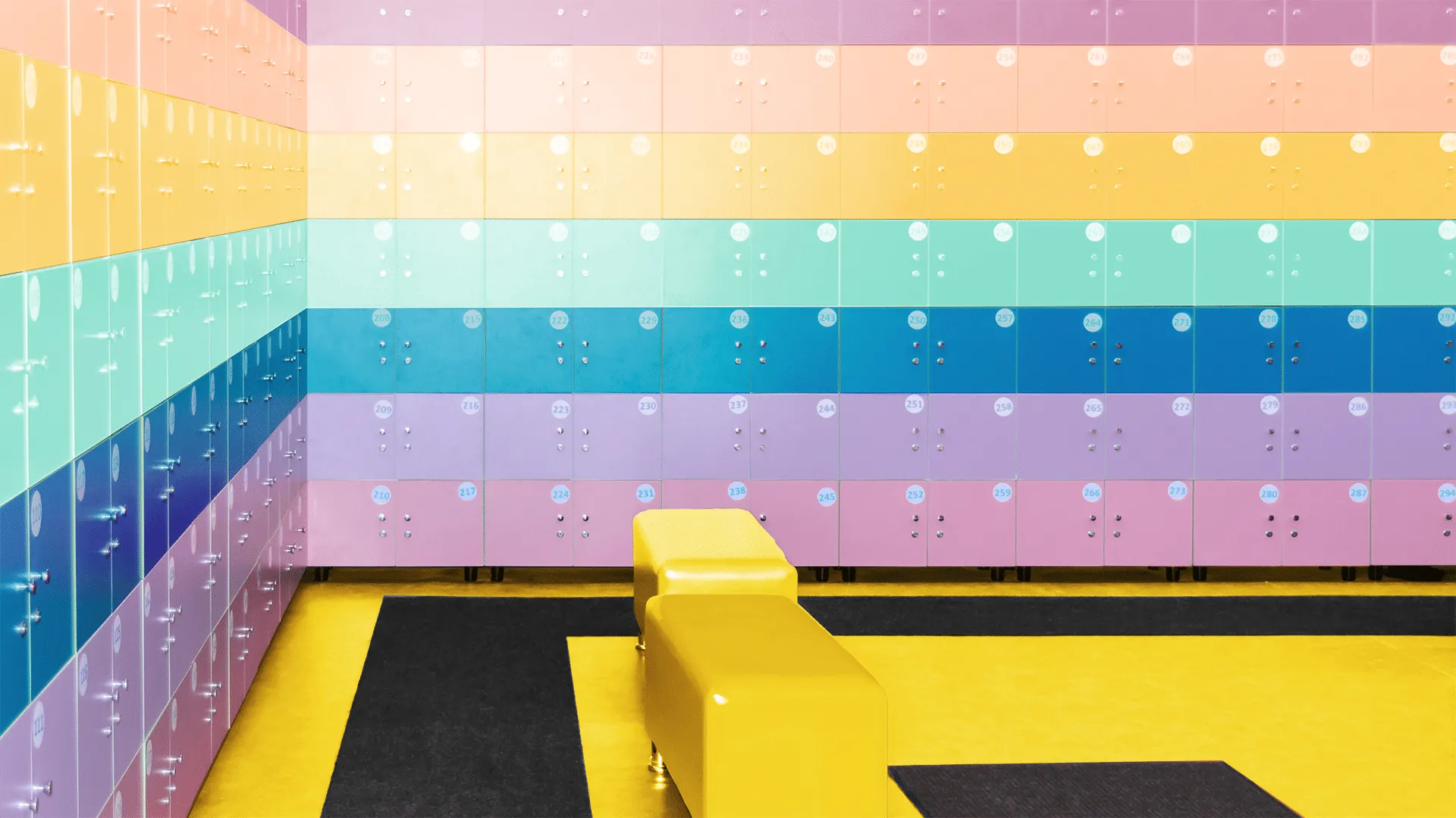 A close up of a colorful wall